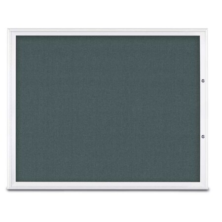 United Visual Products Single Door Radius Plus Corkboard, 60"X UV8004PLUS48-WHITE-BLSPRU