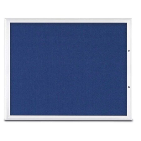 United Visual Products Single Door Radius Plus Corkboard, 60"X UV8004PLUS48-WHITE-COBACC