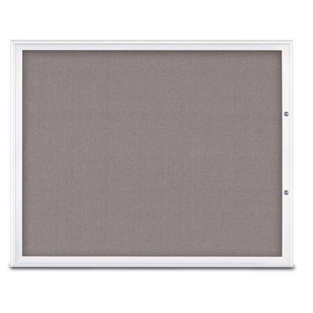 United Visual Products Single Door Radius Plus Corkboard, 60"X UV8004PLUS48-WHITE-SURF
