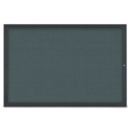 United Visual Products Single Door Radius Corkboard, 72"X48", B UV800515-BLACK-BLSPRU