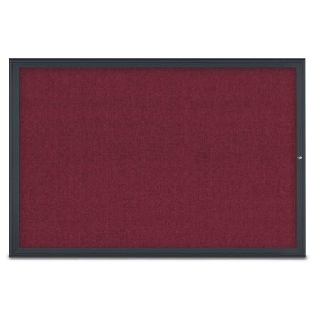 United Visual Products Single Door Radius Corkboard, 72"X48", B, UV800515-BLACK-DBURGU UV800515-BLACK-DBURGU