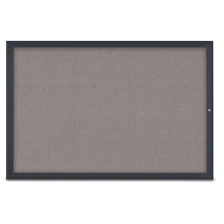 United Visual Products Single Door Radius Corkboard, 72"X48", B, UV800515-BLACK-SURF UV800515-BLACK-SURF