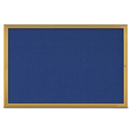 United Visual Products Single Door Radius Corkboard, 72"X48", G UV800515-GOLD-COBACC