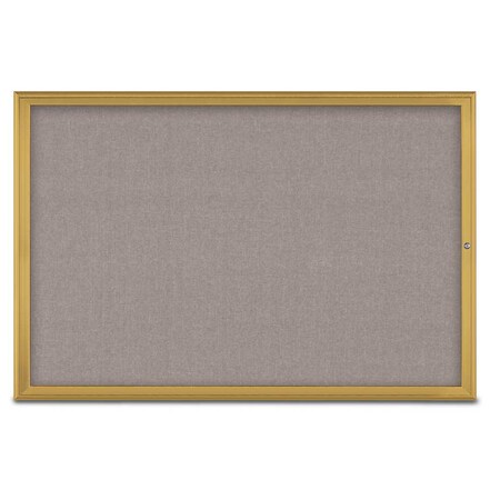 United Visual Products Single Door Radius Corkboard, 72"X48", G UV800515-GOLD-PEARL
