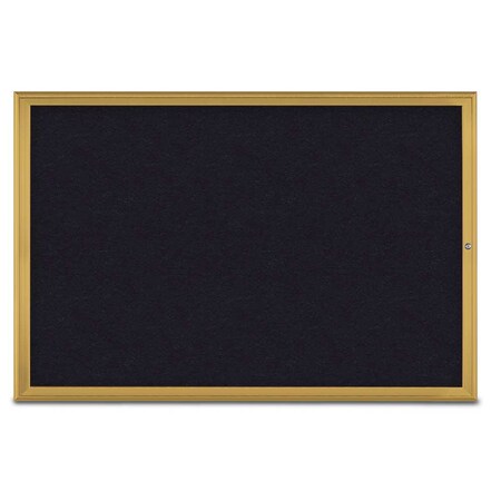 United Visual Products Single Door Radius Corkboard, 72"X48", G UV800515-GOLD-RUBBER