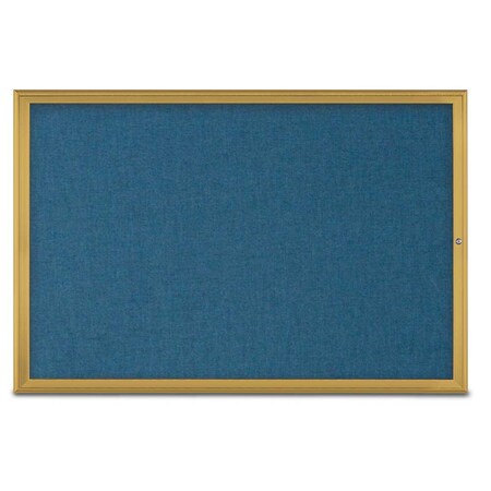 United Visual Products Single Door Radius Corkboard, 72"X48", G, UV800515-GOLD-ULTMAR UV800515-GOLD-ULTMAR