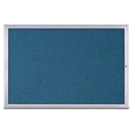 United Visual Products Single Door Radius Corkboard, 72"X48", S UV800515-SATIN-ULTMAR