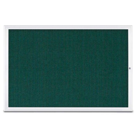 United Visual Products Single Door Radius Corkboard, 72"X48", W UV800515-WHITE-DRKSPR