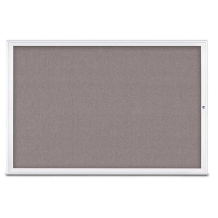 United Visual Products Single Door Radius Corkboard, 72"X48", W UV800515-WHITE-SURF