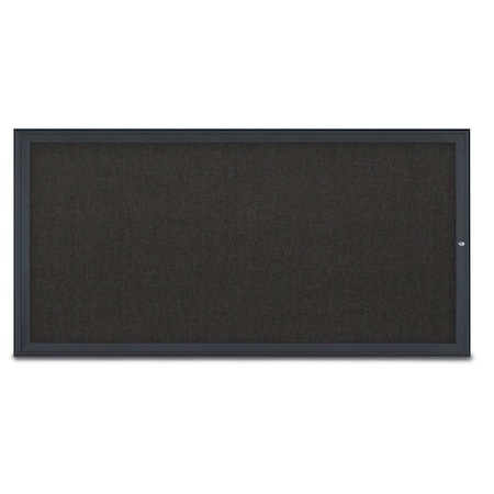 United Visual Products Single Door Radius Corkboard, 72"X36", B UV80051-BLACK-BLACK