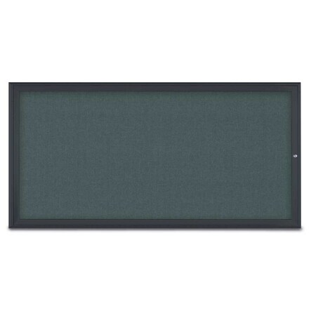 United Visual Products Single Door Radius Corkboard, 72"X36", B UV80051-BLACK-BLSPRU