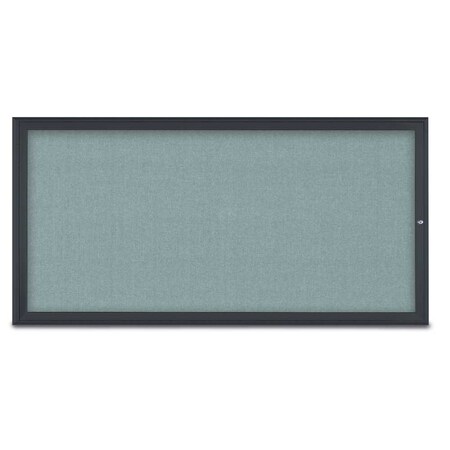 United Visual Products Single Door Radius Corkboard, 72"X36", B UV80051-BLACK-CLOUD