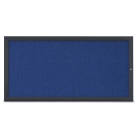 United Visual Products Single Door Radius Corkboard, 72"X36", B UV80051-BLACK-COBACC