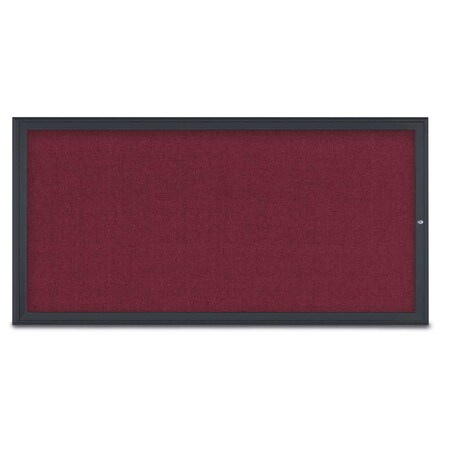 United Visual Products Single Door Radius Corkboard, 72"X36", B UV80051-BLACK-DBURGU