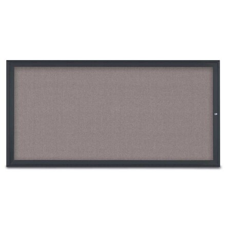 United Visual Products Single Door Radius Corkboard, 72"X36", B UV80051-BLACK-SURF