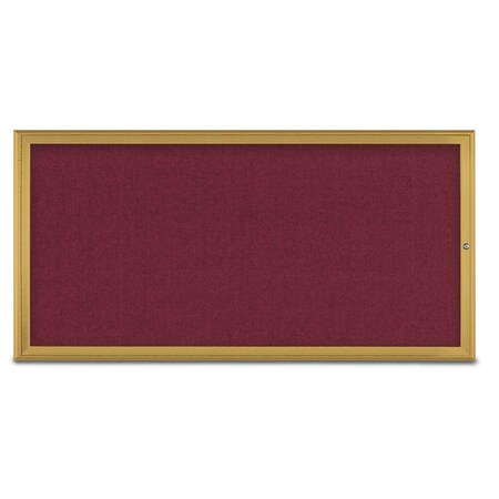 United Visual Products Single Door Radius Corkboard, 72"X36", G UV80051-GOLD-DBURGU