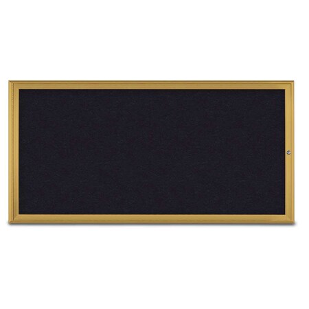 United Visual Products Single Door Radius Corkboard, 72"X36", G UV80051-GOLD-RUBBER