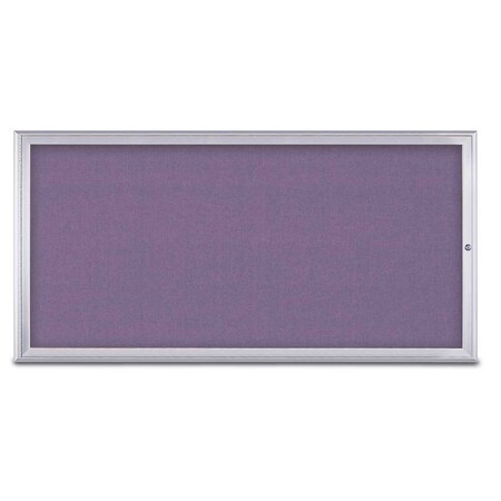 United Visual Products Single Door Radius Corkboard, 72"X36", S UV80051-SATIN-AMETHY