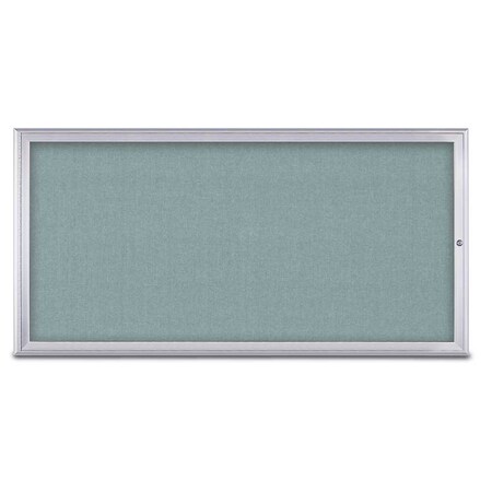 United Visual Products Single Door Radius Corkboard, 72"X36", S UV80051-SATIN-CLOUD