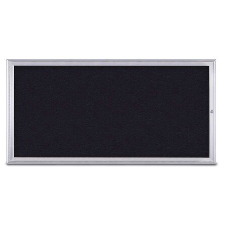 United Visual Products Single Door Radius Corkboard, 72"X36", S UV80051-SATIN-RUBBER
