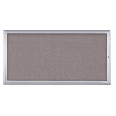 United Visual Products Single Door Radius Corkboard, 72"X36", S UV80051-SATIN-SURF
