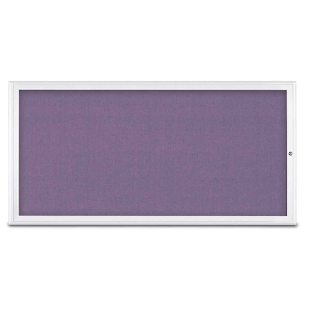 United Visual Products Single Door Radius Corkboard, 72"X36", W UV80051-WHITE-AMETHY