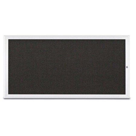 United Visual Products Single Door Radius Corkboard, 72"X36", W UV80051-WHITE-BLACK