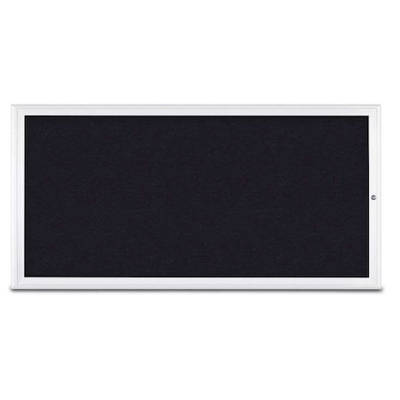 United Visual Products Single Door Radius Corkboard, 72"X36", W UV80051-WHITE-RUBBER