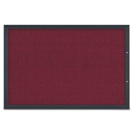United Visual Products Single Door Radius Plus Corkboard, 72"X UV8005PLUS15-BLACK-DBURGU