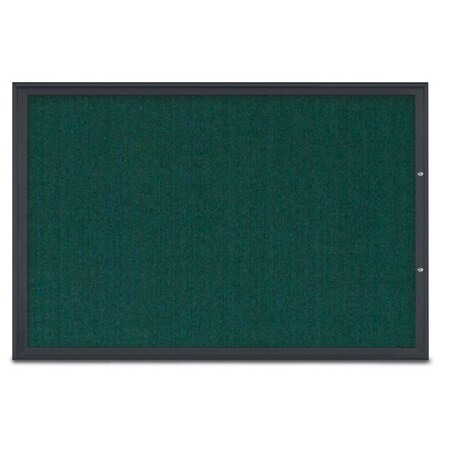 United Visual Products Single Door Radius Plus Corkboard, 72"X UV8005PLUS15-BLACK-DRKSPR