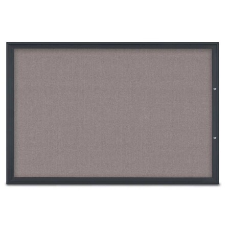 United Visual Products Single Door Radius Plus Corkboard, 72"X UV8005PLUS15-BLACK-SURF