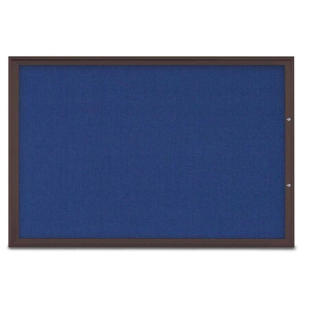 United Visual Products Single Door Radius Plus Corkboard, 72"X UV8005PLUS15-BRONZE-COBACC