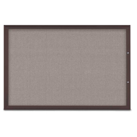 United Visual Products Single Door Radius Plus Corkboard, 72"X UV8005PLUS15-BRONZE-PEARL