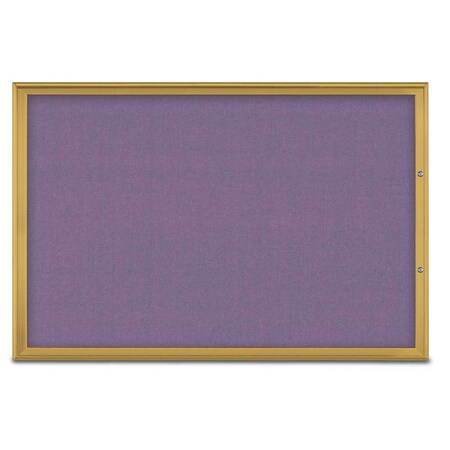 United Visual Products Single Door Radius Plus Corkboard, 72"X UV8005PLUS15-GOLD-AMETHY