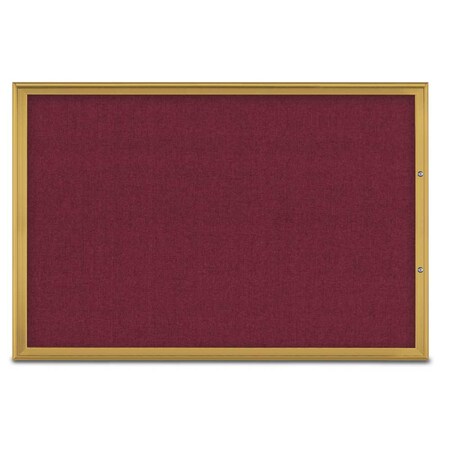 United Visual Products Single Door Radius Plus Corkboard, 72"X UV8005PLUS15-GOLD-DBURGU
