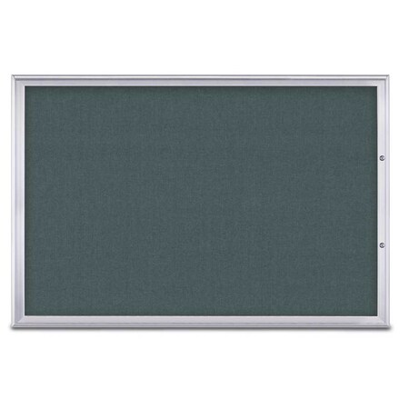 United Visual Products Single Door Radius Plus Corkboard, 72"X UV8005PLUS15-SATIN-BLSPRU