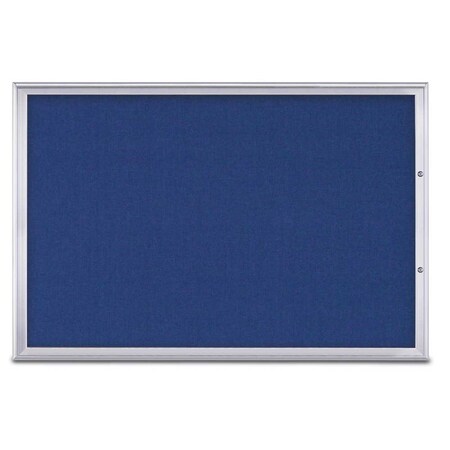 United Visual Products Single Door Radius Plus Corkboard, 72"X UV8005PLUS15-SATIN-COBACC