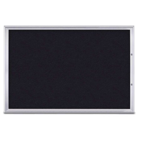 United Visual Products Single Door Radius Plus Corkboard, 72"X UV8005PLUS15-SATIN-RUBBER