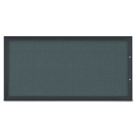 United Visual Products Single Door Radius Plus Corkboard, 72"X UV8005PLUS1-BLACK-BLSPRU