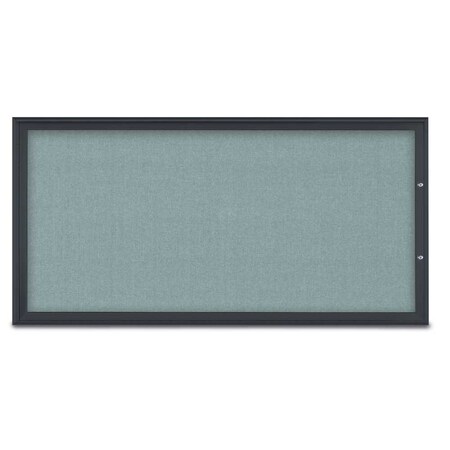 United Visual Products Single Door Radius Plus Corkboard, 72"X UV8005PLUS1-BLACK-CLOUD