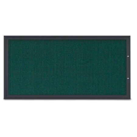 United Visual Products Single Door Radius Plus Corkboard, 72"X UV8005PLUS1-BLACK-DRKSPR