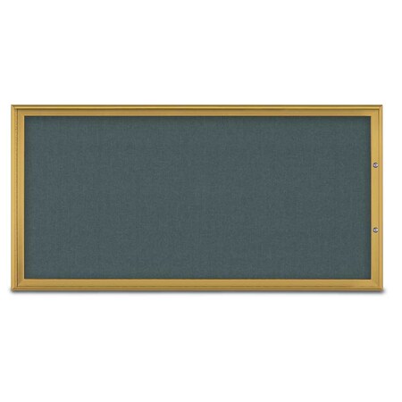United Visual Products Single Door Radius Plus Corkboard, 72"X UV8005PLUS1-GOLD-BLSPRU