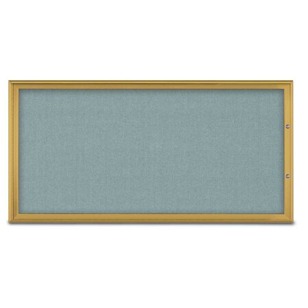 United Visual Products Single Door Radius Plus Corkboard, 72"X UV8005PLUS1-GOLD-CLOUD
