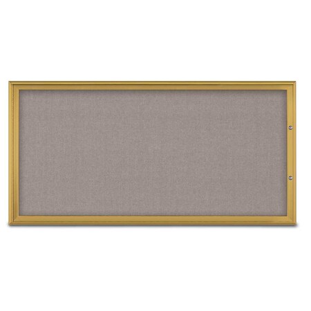 United Visual Products Single Door Radius Plus Corkboard, 72"X UV8005PLUS1-GOLD-PEARL