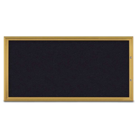 United Visual Products Single Door Radius Plus Corkboard, 72"X UV8005PLUS1-GOLD-RUBBER
