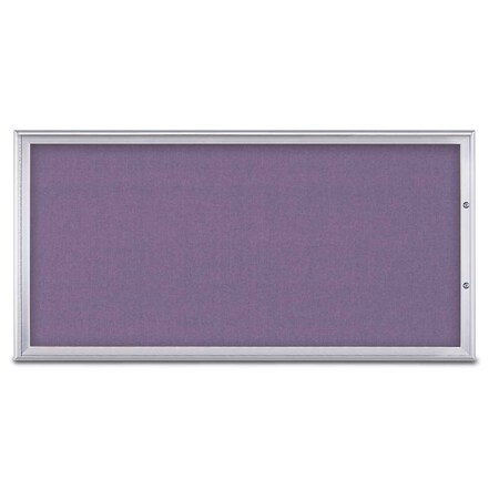 United Visual Products Single Door Radius Plus Corkboard, 72"X UV8005PLUS1-SATIN-AMETHY