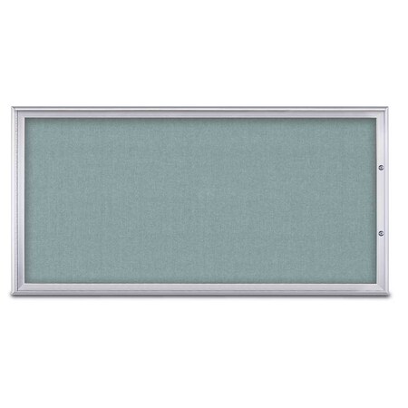 United Visual Products Single Door Radius Plus Corkboard, 72"X UV8005PLUS1-SATIN-CLOUD