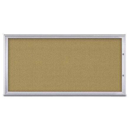 United Visual Products Single Door Radius Plus Corkboard, 72"X UV8005PLUS1-SATIN-KEYLIME
