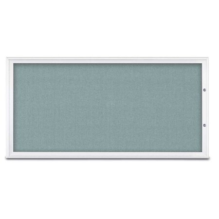 United Visual Products Single Door Radius Plus Corkboard, 72"X UV8005PLUS1-WHITE-CLOUD