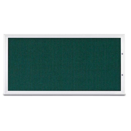 United Visual Products Single Door Radius Plus Corkboard, 72"X UV8005PLUS1-WHITE-DRKSPR